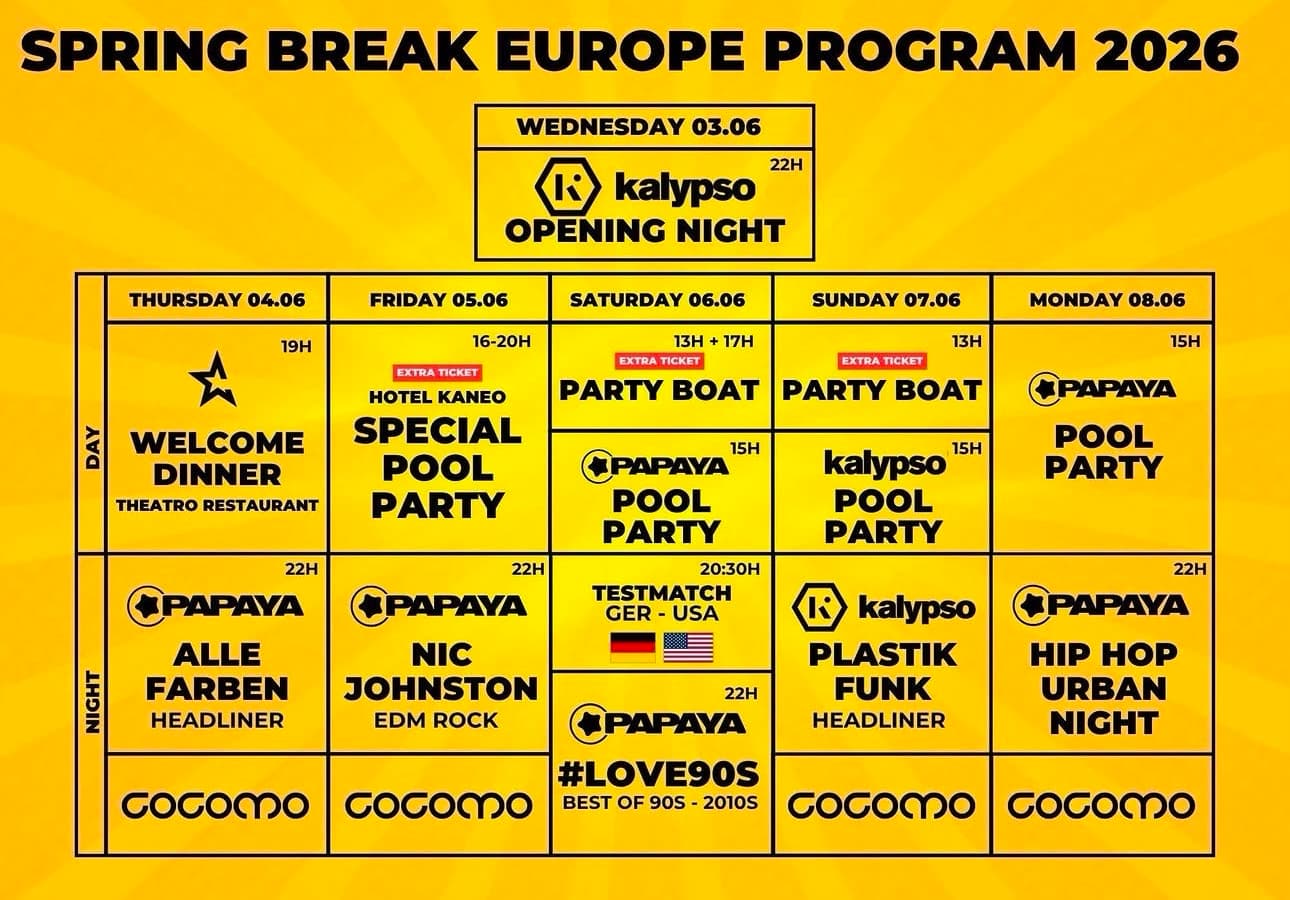 Spring Break Europe 2026: Party-hotspot ved Zrće Beach
